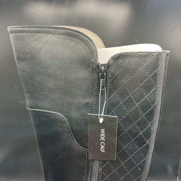 GBG GUESS Womens Black Buckle Accent Round Toe Heel Zip-Up Size: 8M Wide Calf - Picture 6 of 8